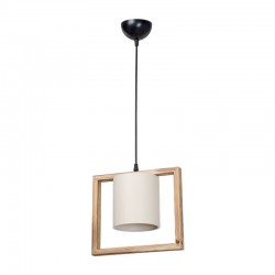 Φωτιστικό οροφής μονόφωτο Sereda pakoworld Ε27 σε καφέ-cream απόχρωση 28x14x27εκ