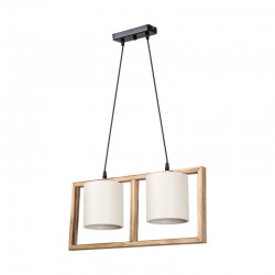 Φωτιστικό οροφής δίφωτο Sereda I pakoworld Ε14 σε καφέ-cream απόχρωση 54x14x27εκ