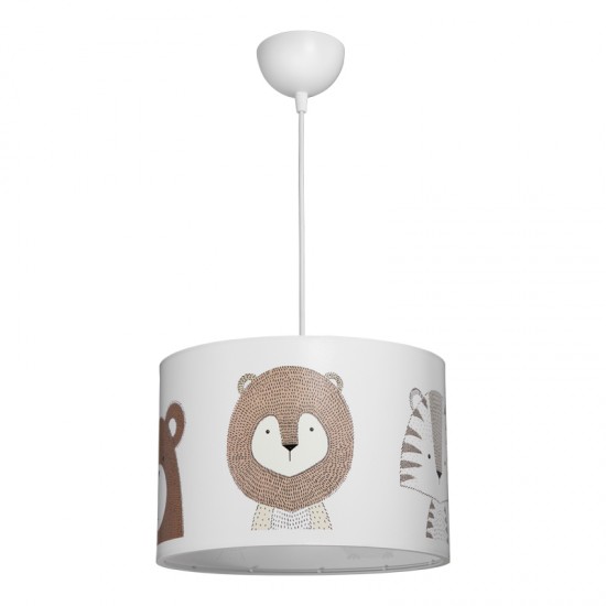 Παιδικό φωτιστικό οροφής Safari pakoworld led E27 πολύχρωμο PVC Φ30x20εκ