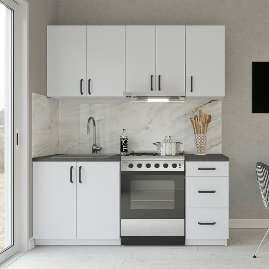 Κουζίνα Samos Modest 5 Τεμαχίων Λευκό