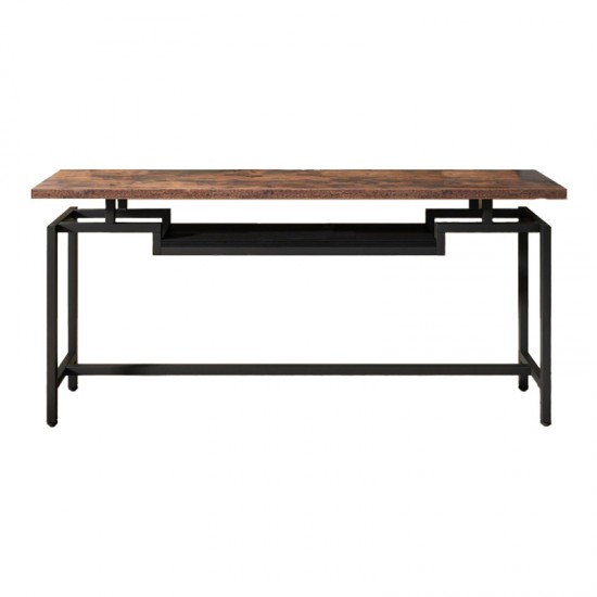 Κονσόλα Onole pakoworld σε καρυδί - μαύρο μέταλλο 170x35x82εκ