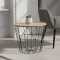 Βοηθητικό τραπέζι σαλονιού Jacot pakoworld oak-μαύρο Φ38x30,5εκ