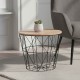 Βοηθητικό τραπέζι σαλονιού Jacot pakoworld oak-μαύρο Φ38x30,5εκ