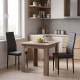 Τραπεζαρία Manka-Parker pakoworld σετ 3τεμ mdf σε μαύρη-sonoma truffle απόχρωση 80x80x77εκ