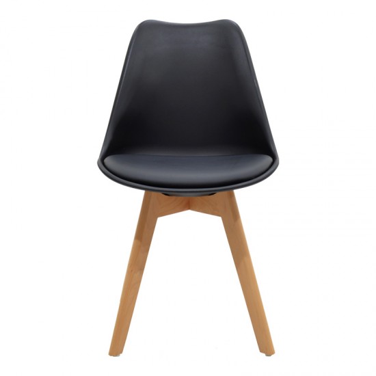 Τραπεζαρία Manka-Gaston pakoworld σετ 5τεμ σε sonoma truffle-μαύρη απόχρωση 110x80x77εκ