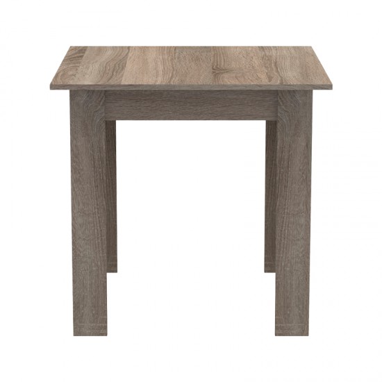 Τραπεζαρία Manka Ι -Gaston pakoworld σετ 3τεμ σε sonoma truffle-μαύρη απόχρωση 80x80x77εκ