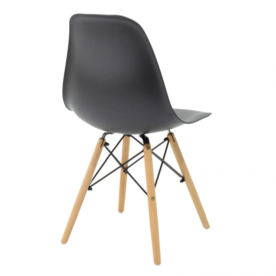 Τραπεζαρία Manka-Julita pakoworld σετ 5τεμ σε sonoma-μαύρη απόχρωση 110x80x77εκ