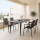 Τραπεζαρία Heven Vista pakoworld σετ 5τεμ μαύρο αλουμίνιο 150x80x72εκ