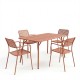 Τραπεζαρία Moraja Federal pakoworld σετ 5τεμ terracotta μέταλλο 140x80x72εκ