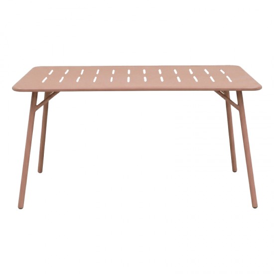 Τραπεζαρία Moraja Federal pakoworld σετ 5τεμ terracotta μέταλλο 140x80x72εκ