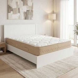 Κρεβάτι με στρώμα Athos Sleepy pakoworld λευκό 160x200εκ