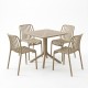 Τραπεζαρία Zoi Groovy pakoworld σετ 5τεμ cappuccino PP 80x80x74εκ