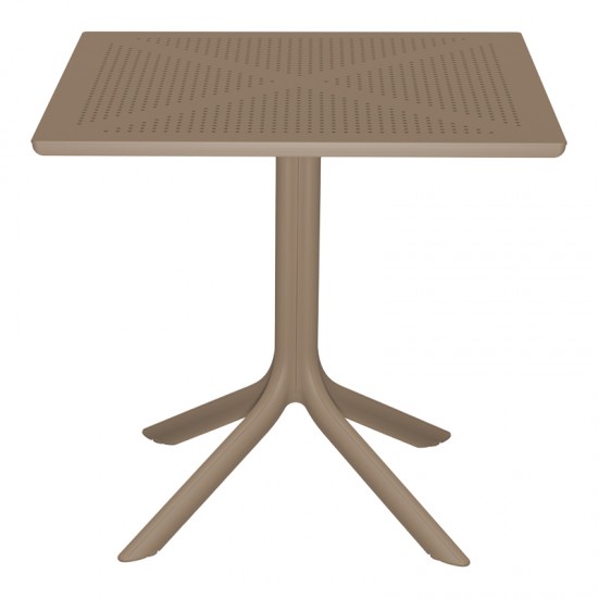 Τραπεζαρία Zoi Groovy pakoworld σετ 5τεμ cappuccino PP 80x80x74εκ