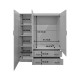 Ντουλάπα τρίφυλλη με πατάρι Alvia pakoworld sonoma 150x51x240εκ