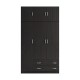 Ντουλάπα τρίφυλλη με πατάρι Alvia pakoworld wenge 150x51x240εκ