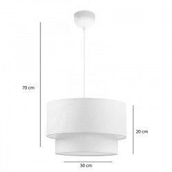 Φωτιστικό οροφής Tachi pakoworld Ε27 ύφασμα σε κρεμ απόχρωση Φ30x20εκ