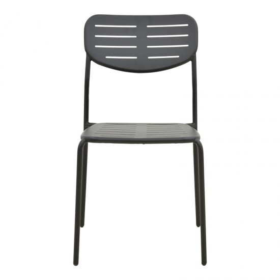Καρέκλα Deraby pakoworld στοιβαζόμενη μαύρο μέταλλο 52.5x45.5x83εκ