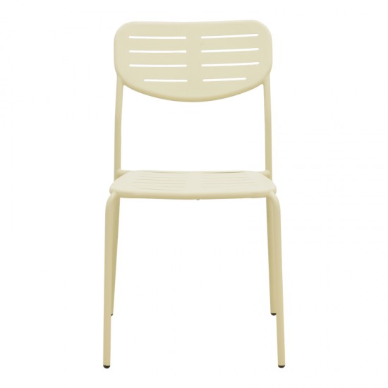 Καρέκλα Deraby pakoworld στοιβαζόμενη κρεμ μέταλλο 52.5x45.5x83εκ