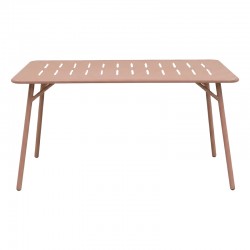 Τραπέζι Moraja pakoworld terracotta μέταλλο 140x80x72εκ