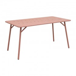Τραπέζι Moraja pakoworld terracotta μέταλλο 140x80x72εκ