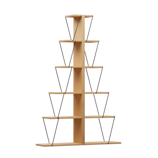 Βιβλιοθήκη mini Tars pakoworld sonoma-μαύρο 100x22x150εκ