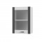 CHARLOTΤE Πάνω Ντουλάπι Με Τζάμι Δεξί 50x30.5x71.8εκ με μεταλλικά χερούλια Γραφίτης