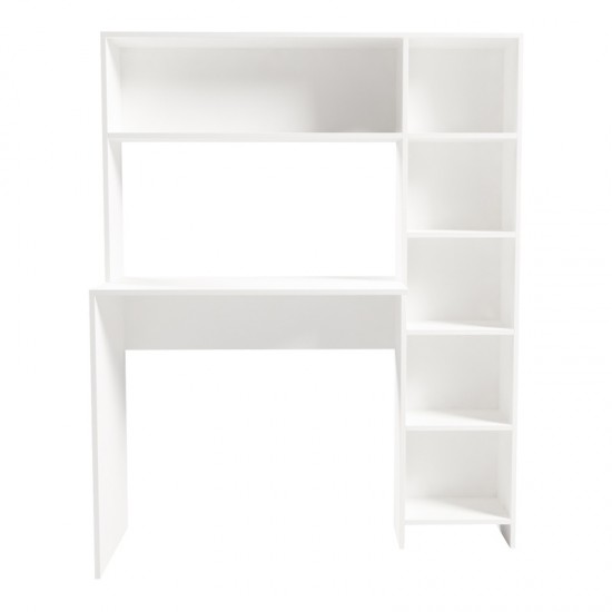 Γραφείο με βιβλιοθήκη Janson pakoworld σε λευκή απόχρωση 113.2x40x141.8εκ