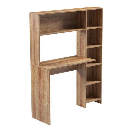 Γραφείο με βιβλιοθήκη Janson pakoworld oak 113.2x40x141.8εκ