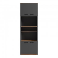Ντουλάπα κουζίνας Rowan pakoworld σε ανθρακί-oak απόχρωση 60x42x182εκ