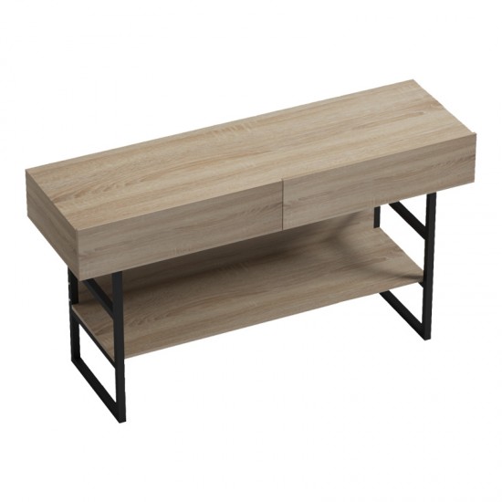 Κονσόλα Vien pakoworld σε sonoma-μαύρη απόχρωση 139x43x75.5εκ