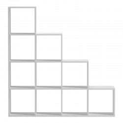 Βιβλιοθήκη Scala pakoworld λευκό 129.5x29x129.5εκ