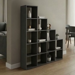 Βιβλιοθήκη Scala pakoworld ανθρακί 129.5x29x129.5εκ