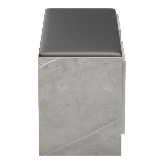 Παπουτσοθήκη-σκαμπό Zulla pakoworld γκρι μπεζ εφε μαρμαρου-μαυρο 110x37x43εκ