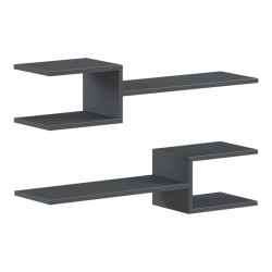 Ραφιέρα τοίχου Galler pakoworld ανθρακί 79x19.5x18εκ