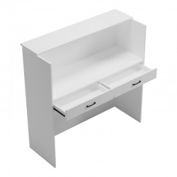 Γραφείο reception Optima pakoworld με led λευκό-sonoma 110x40x110εκ