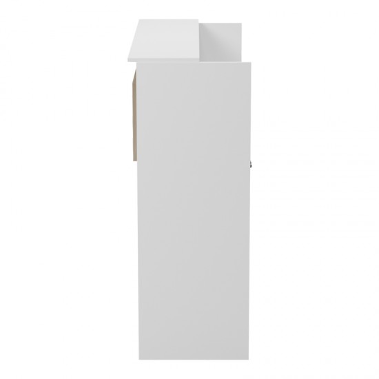 Γραφείο reception Optima pakoworld με led λευκό-sonoma 110x40x110εκ