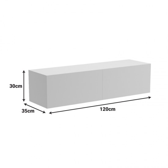 Έπιπλο τηλεόρασης επιτοίχιο με Led Rival pakoworld λευκό 120x35x30εκ