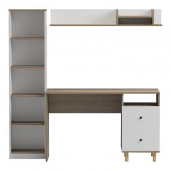 Σύνθεση γραφείου Kontor pakoworld sonoma-λευκό 160x50x158,2εκ