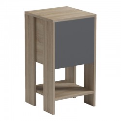 Κομοδίνο Reppo pakoworld sonoma-ανθρακί 30x30x55εκ