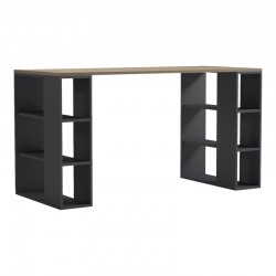 Γραφείο εργασίας Praga pakoworld ανθρακί- sonoma 140x60x75εκ