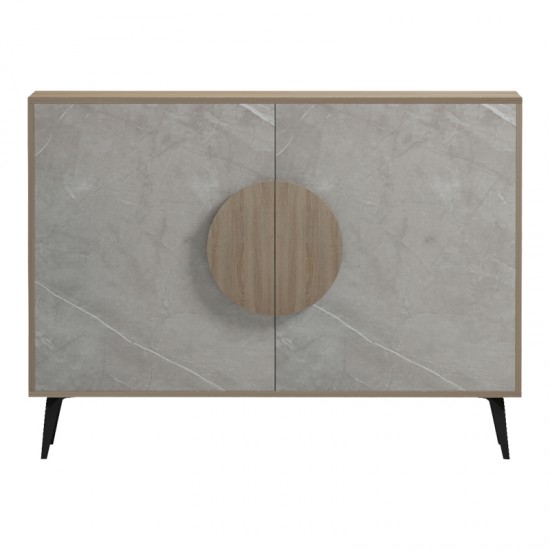 Μπουφές Gora pakoworld sonoma-μπεζ οψη μαρμαρου 110x35.5x82εκ