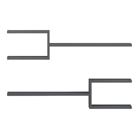 Ραφιέρα τοίχου Sumpa pakoworld 2τεμ ανθρακί 65x20x18εκ