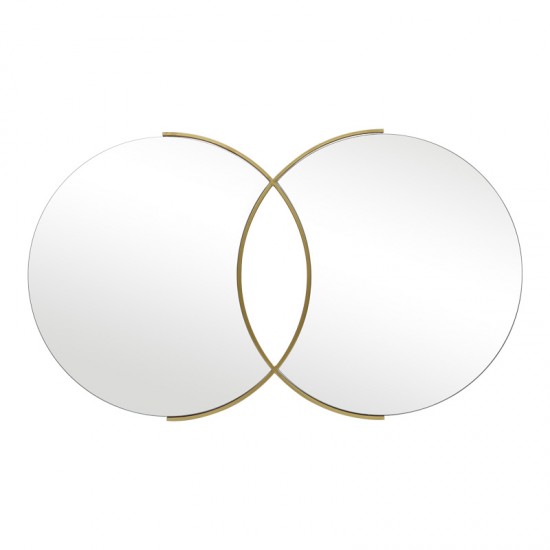 Καθρέπτης διπλός Miryata pakoworld μέταλλο σε χρυσή απόχρωση 105x3x60εκ