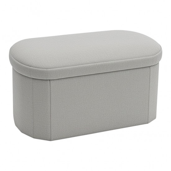 Σκαμπό-μπαούλο Otto pakoworld ύφασμα μπουκλέ σε κρεμ-ivory απόχρωση 76x38x38εκ