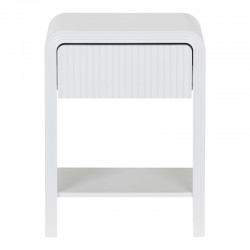 Κομοδίνο Zeplen pakoworld MDF σε λευκή απόχρωση 40x30x53εκ