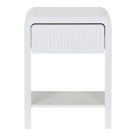 Κομοδίνο Zeplen pakoworld MDF σε λευκή απόχρωση 40x30x53εκ