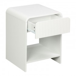 Κομοδίνο Lemperto pakoworld MDF σε λευκή απόχρωση 40x40x53εκ