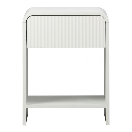 Κομοδίνο Lemperto pakoworld MDF σε λευκή απόχρωση 40x40x53εκ