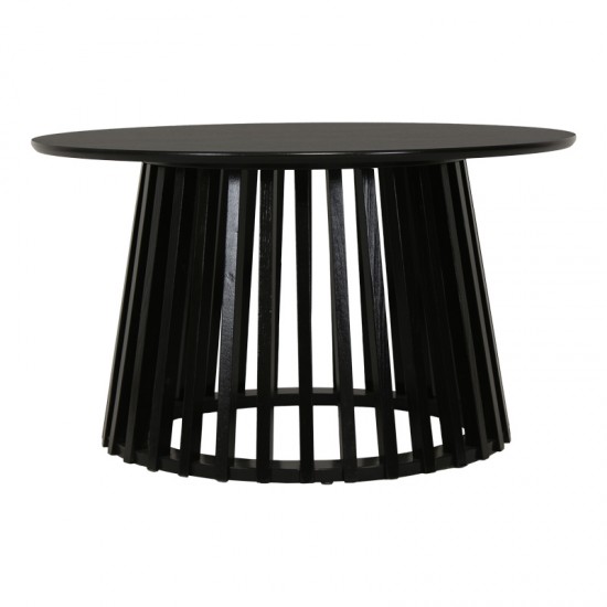 Τραπέζι σαλονιού Domonic pakoworld mdf σε μαύρη απόχρωση Φ80x45εκ