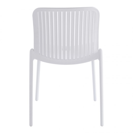 Καρέκλα Teragi στοιβαζόμενη pakoworld pp με UV protection λευκή 58x43.5x82εκ